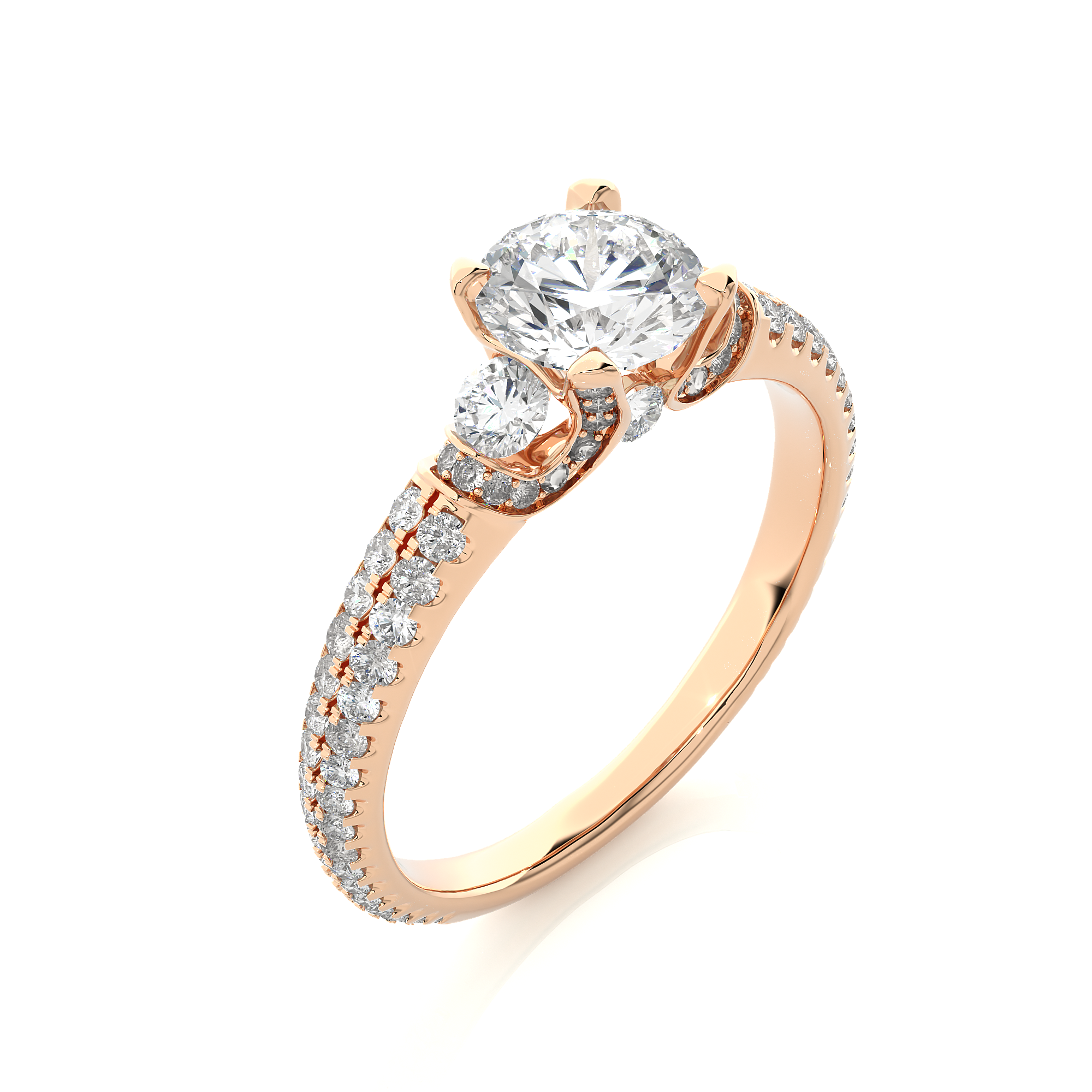 1.45 Carat I Color VS1 Clarity Diamond Studded Natural Diamond Ring.